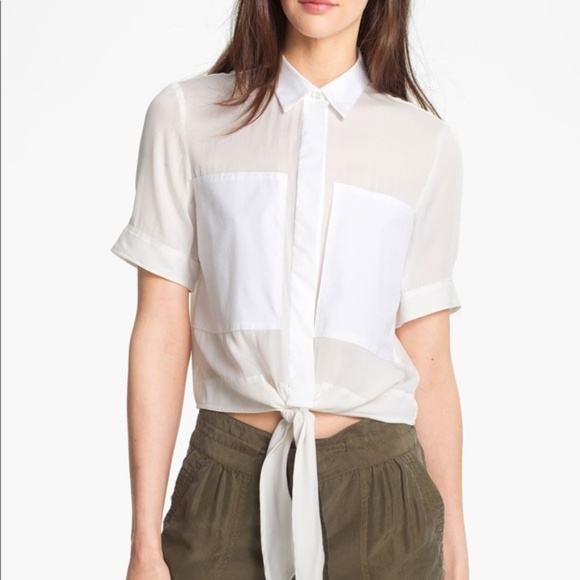 Theory Ebele Tie-Front Blouse - Picture 2 of 3